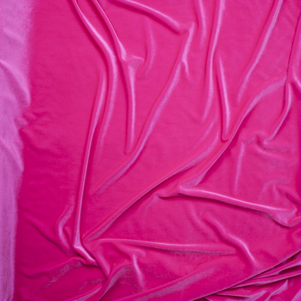 Neon Pink 4-way Stretch Velvet By The Yard