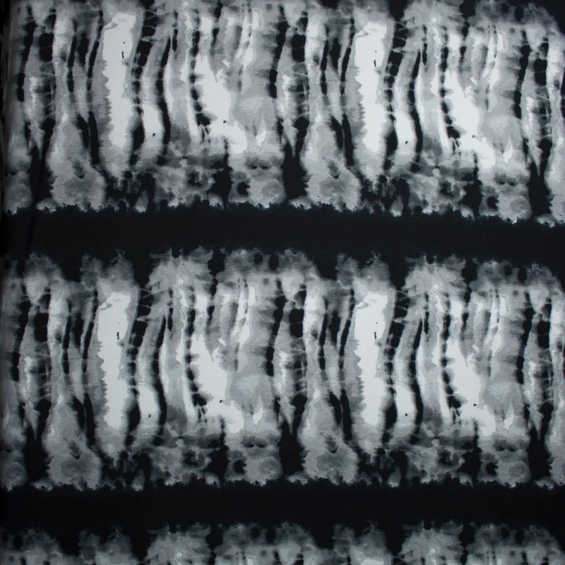 Grey and black Streaked Grunge Stripe Stretch Jersey Knit