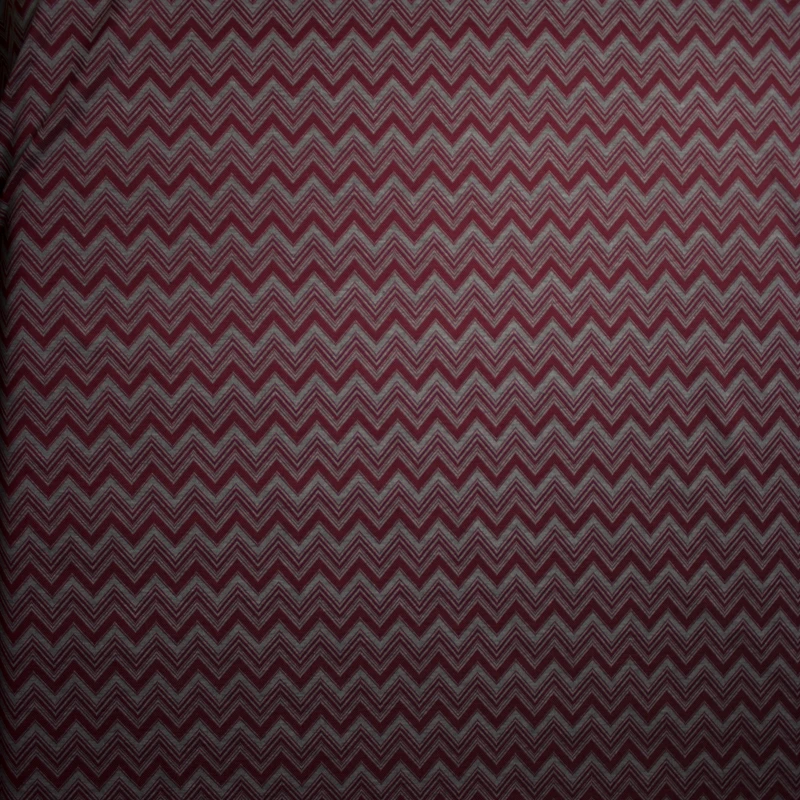 Grey and Burgundy Chevron Pattern Soft Double Knit