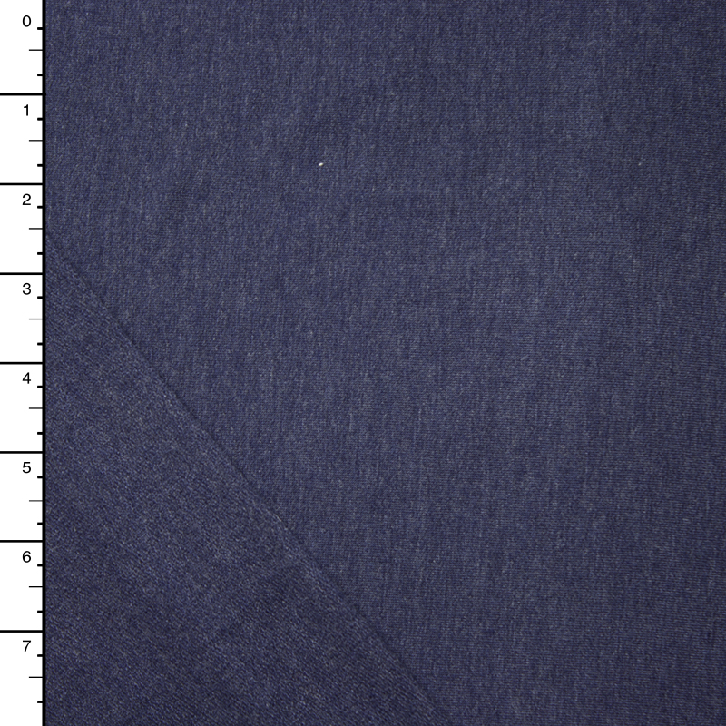 Navy Blue Heather Lightweight Stretch French Terry