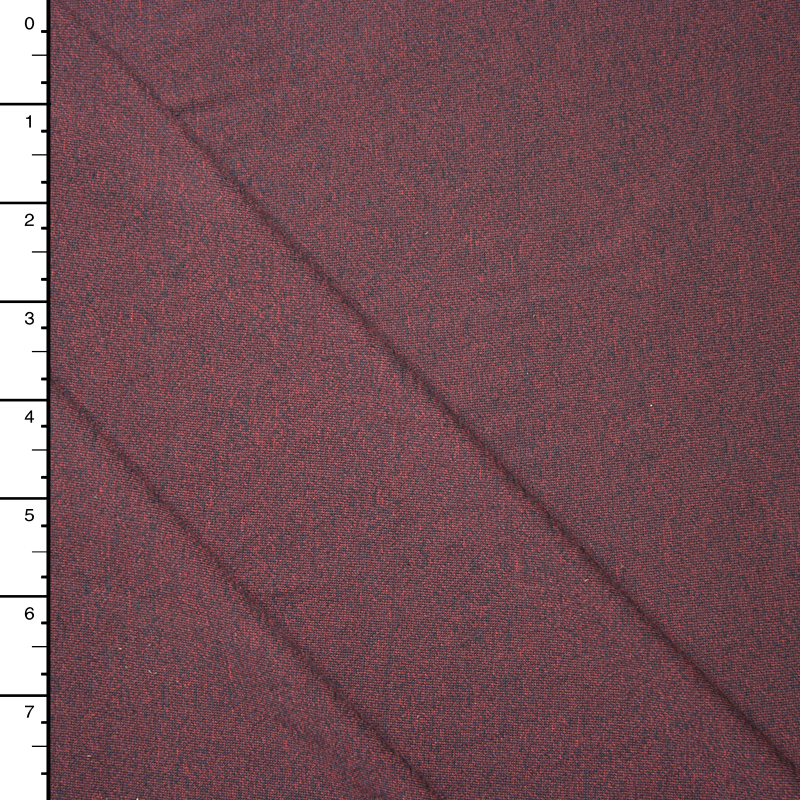 Red and Charcoal Heather Lightweight Jersey Knit Fabric By The Yard