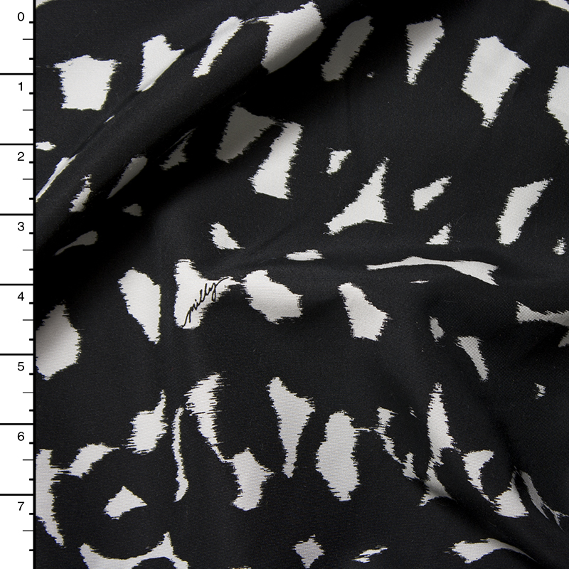 Black and White Designer Cotton/Silk Bengaline from ‘Milly’ Fabric By The Yard