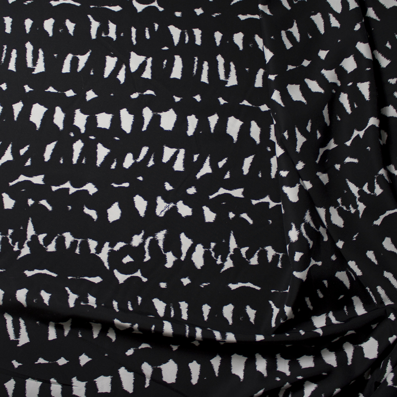 Black and White Designer Cotton/Silk Bengaline from ‘Milly’ Fabric By The Yard - Wide shot