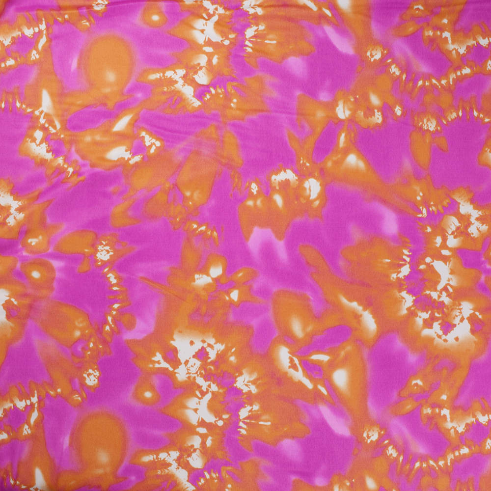 Neon Pink and Orange Tie Dye Nylon/Lycra Fabric by the Yard - wide shot