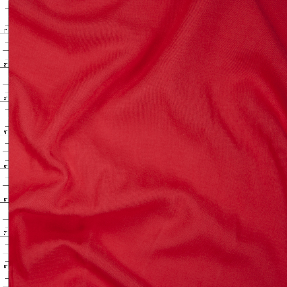 Bright Red Rayon Challis Fabric By The Yard