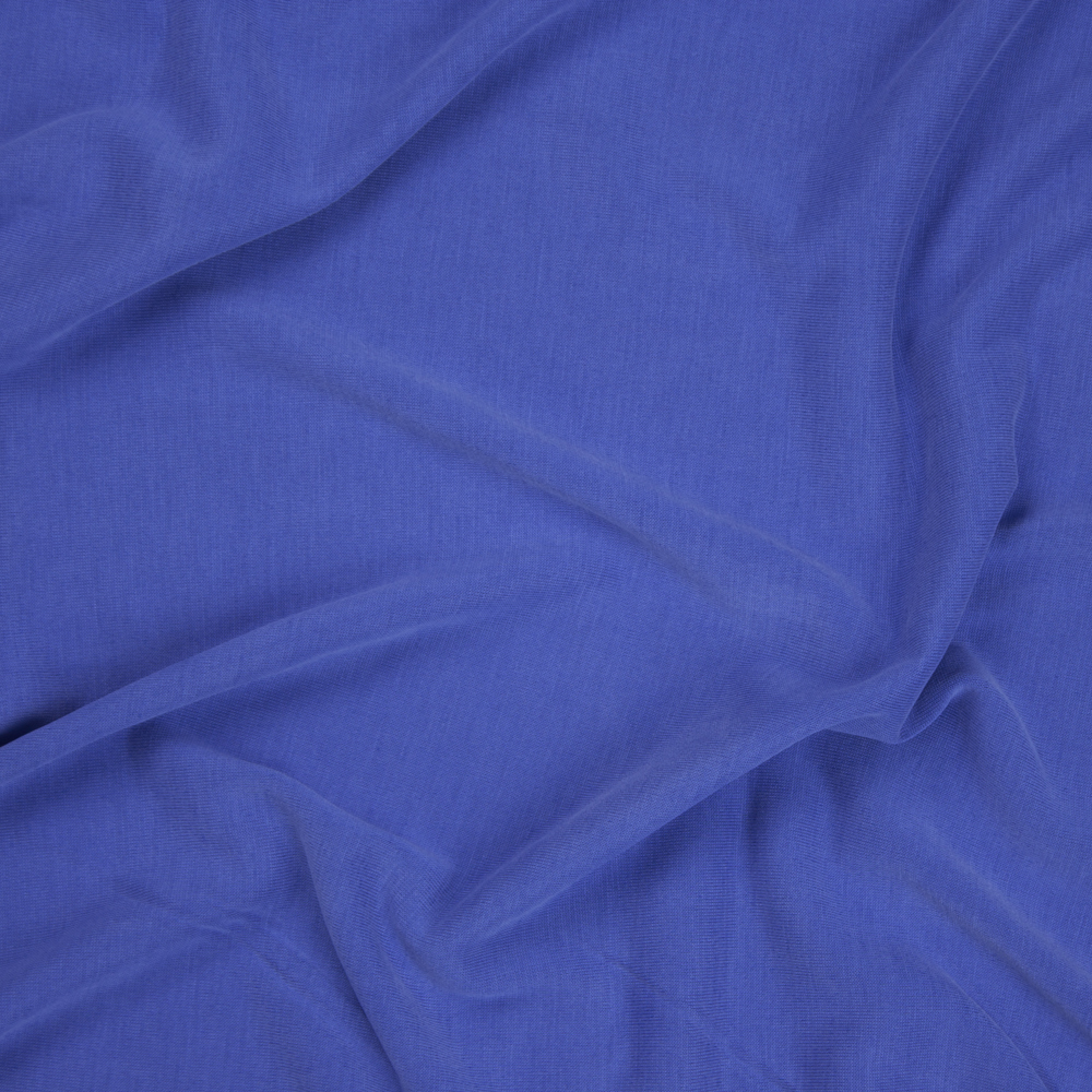 Bright Blue Brushed Modal Knit Fabric By The Yard - Wide shot