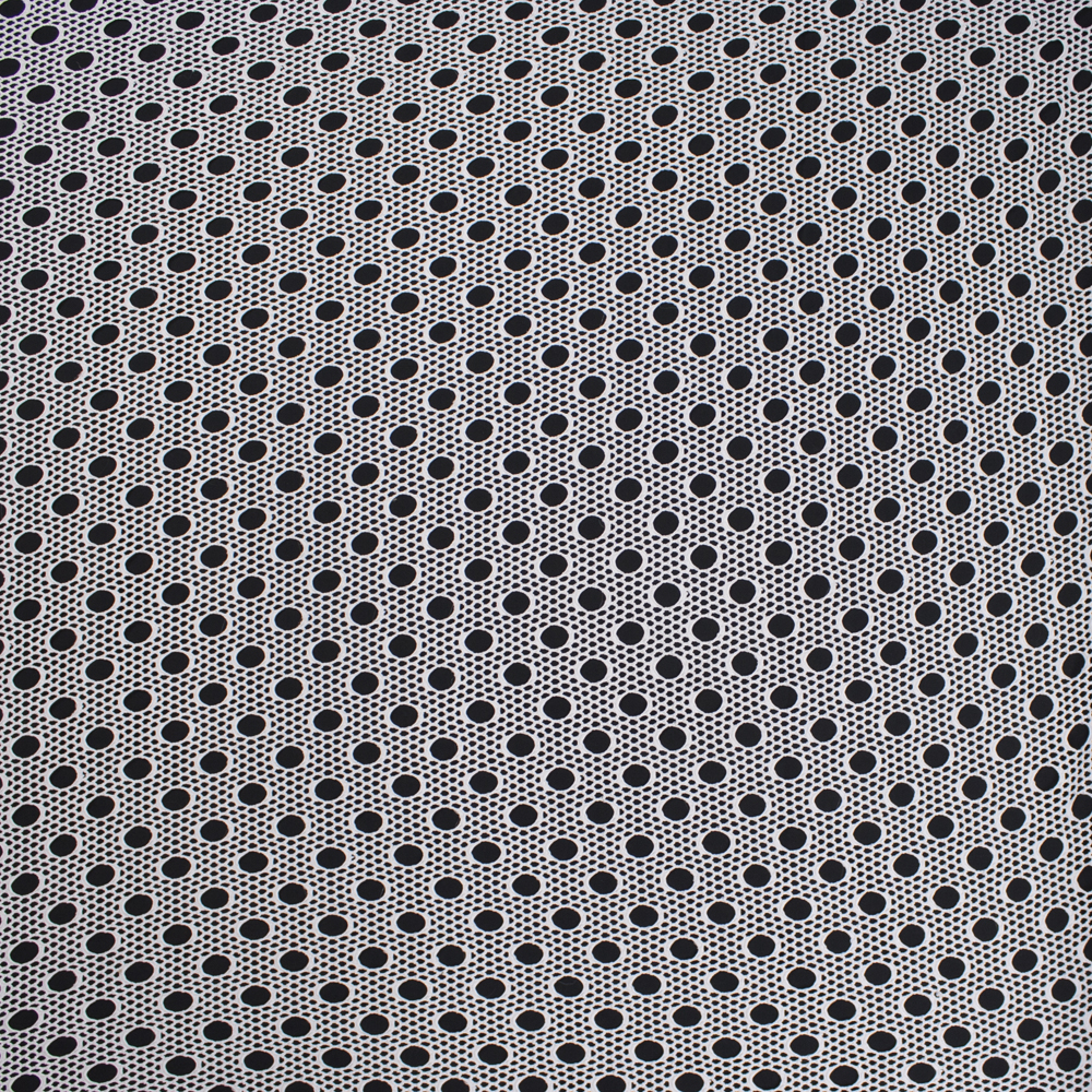 White Polka Dot Fishnet Fabric By The Yard - Wide shot