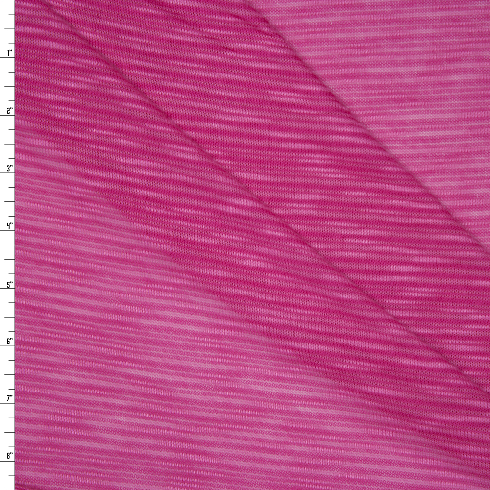 Hot Pink Striped Lightweight Sweater Knit