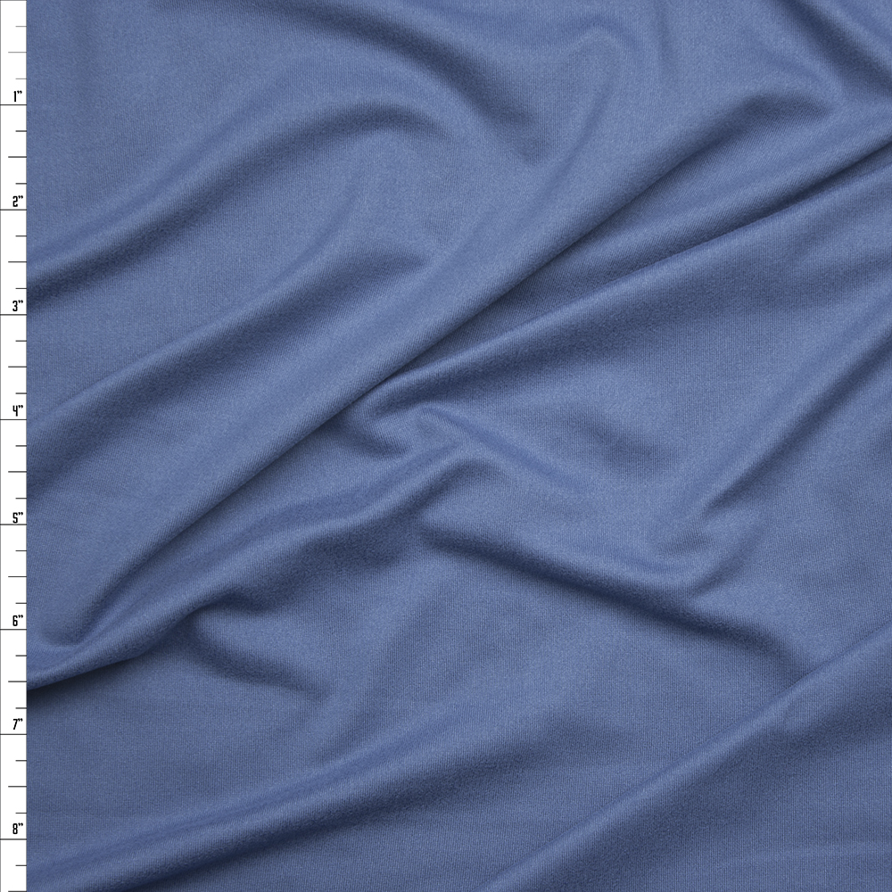 Slate Blue Double Brushed Poly Spandex Knit Fabric By The Yard