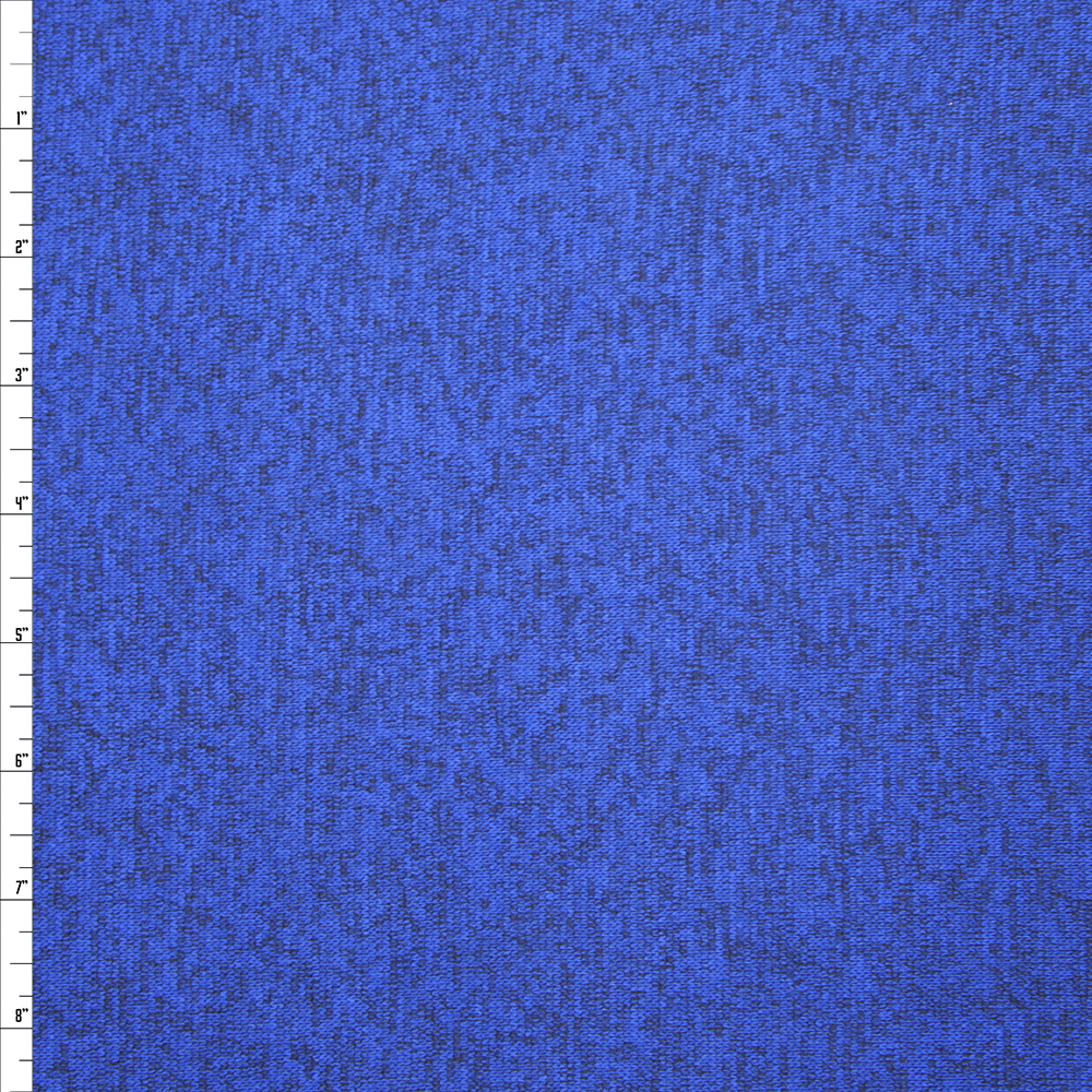 Royal Blue Heather Lightweight Sweater Knit Fabric By The Yard - Wide shot