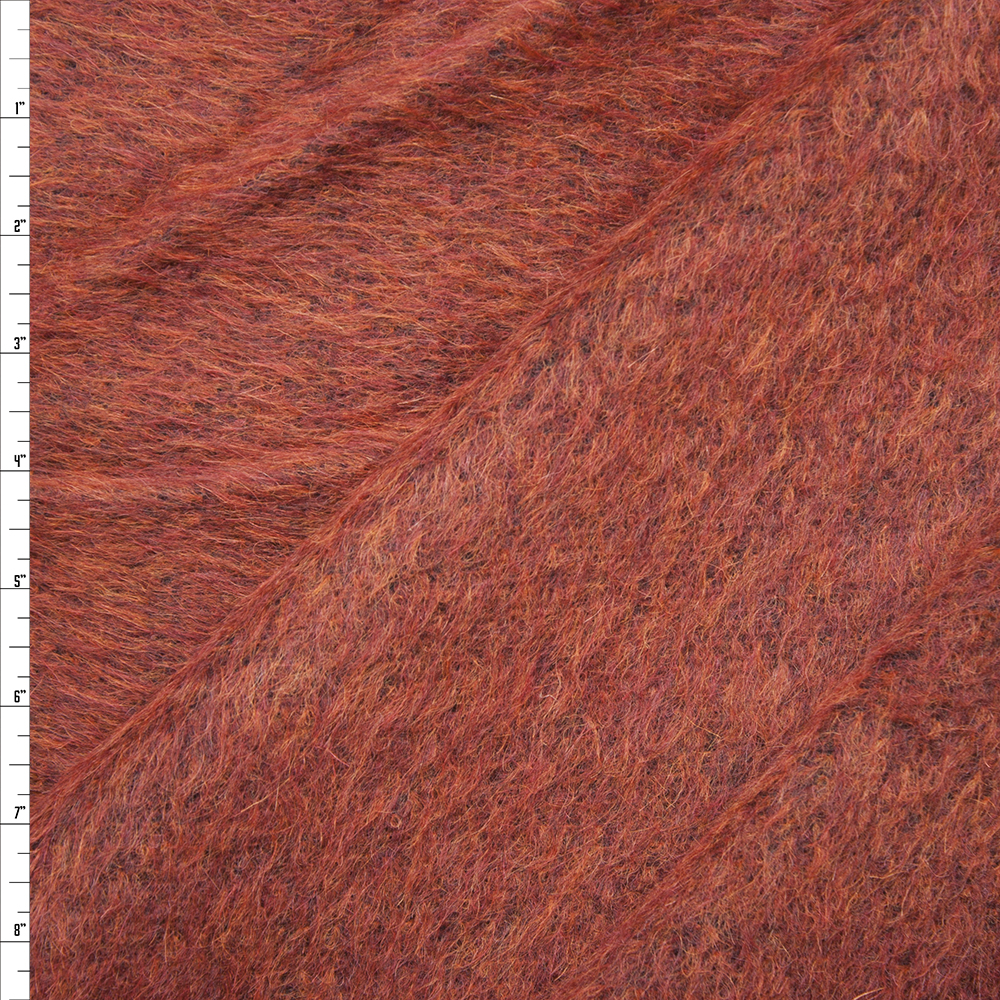 Rich Rust Mohair/Poly Blend Coating Fabric By The Yard
