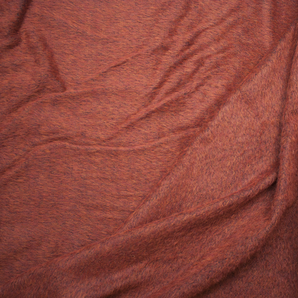 Rich Rust Mohair/Poly Blend Coating Fabric By The Yard - Wide shot
