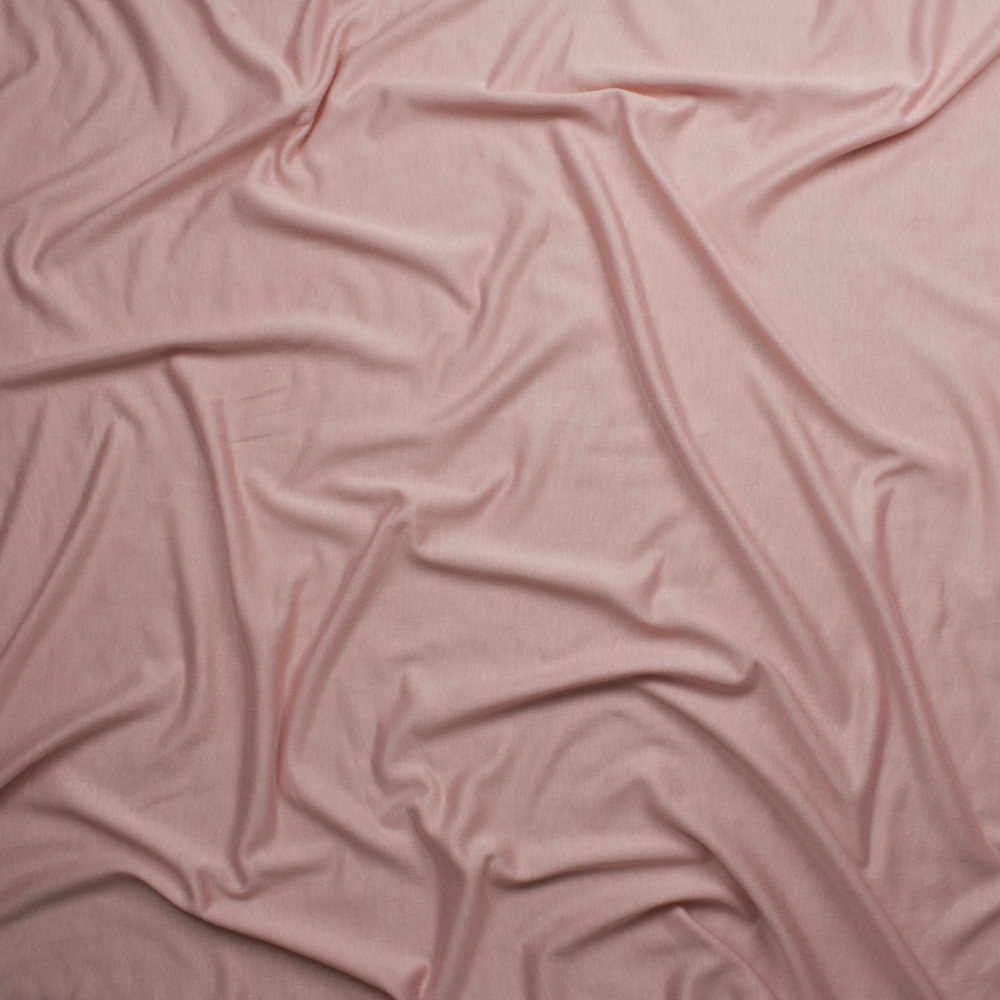 Soft Peach Lightweight French Terry Fabric By The Yard - Wide shot