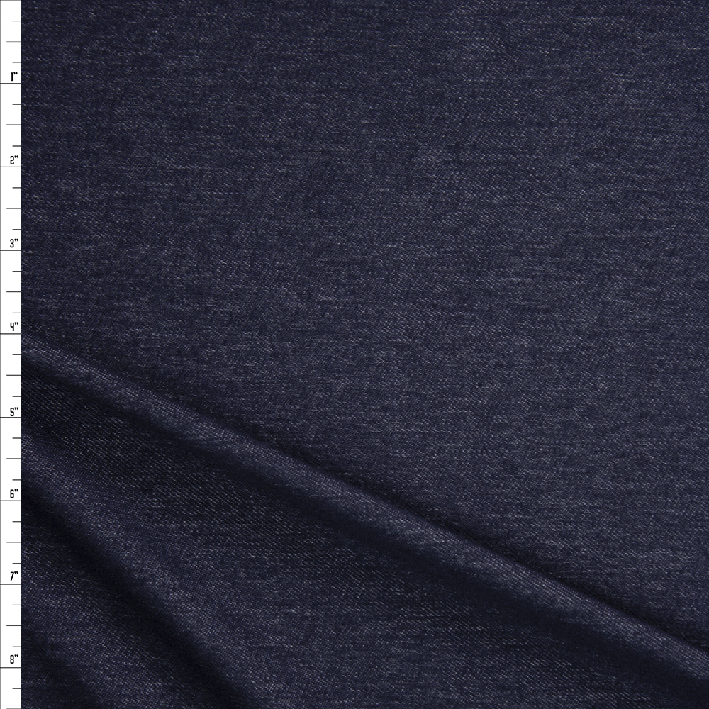 Indigo Denim Look Knit Fabric By The Yard