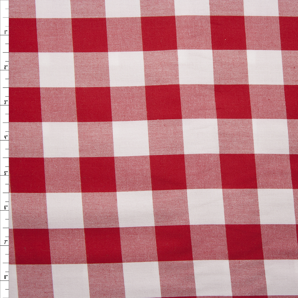 Red 1” Carolina Gingham by Robert Kaufman Fabric By The Yard