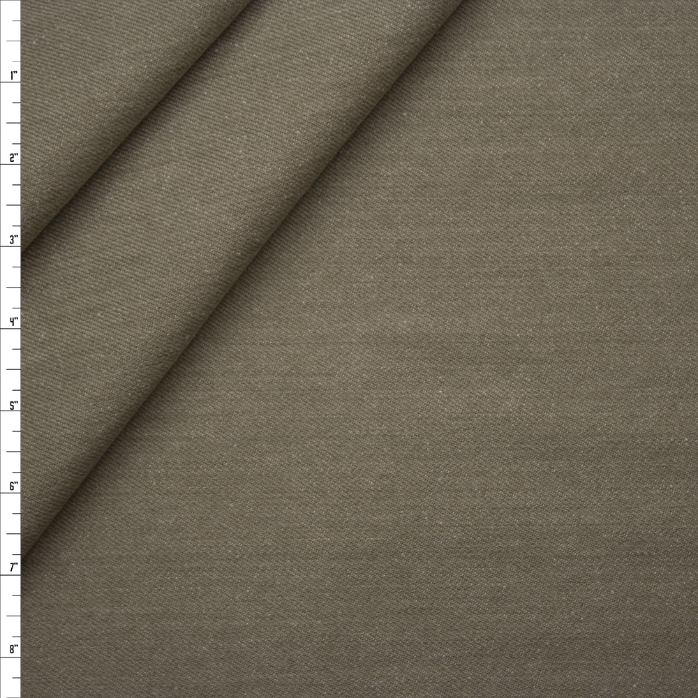 Taupe Heavyweight Textured Washed Denim Fabric By The Yard