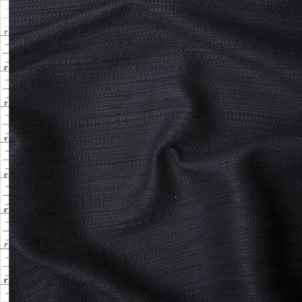 Black Cotton Boucle by Robert Kaufman Fabric By The Yard