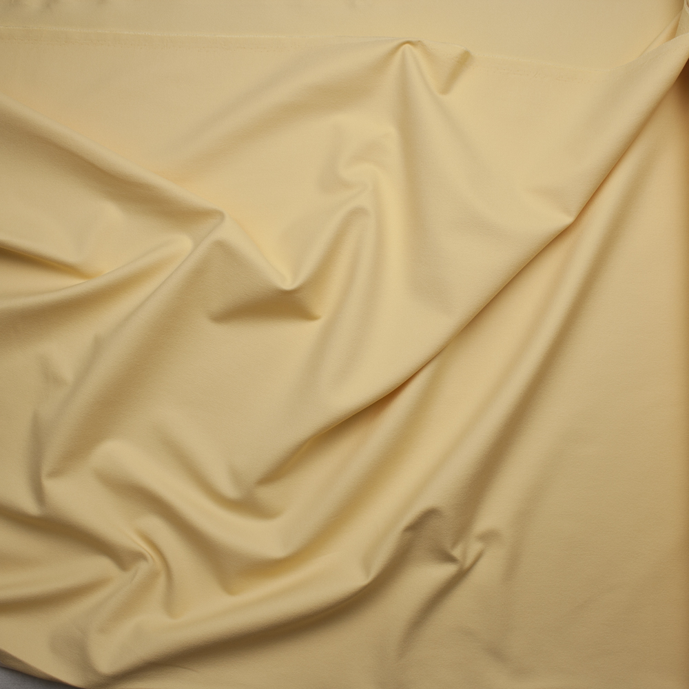 Butter Yellow Midweight Stretch Rayon Crepe-like Twill Suiting from ‘Ralph Lauren’ Fabric By The Yard - Wide shot