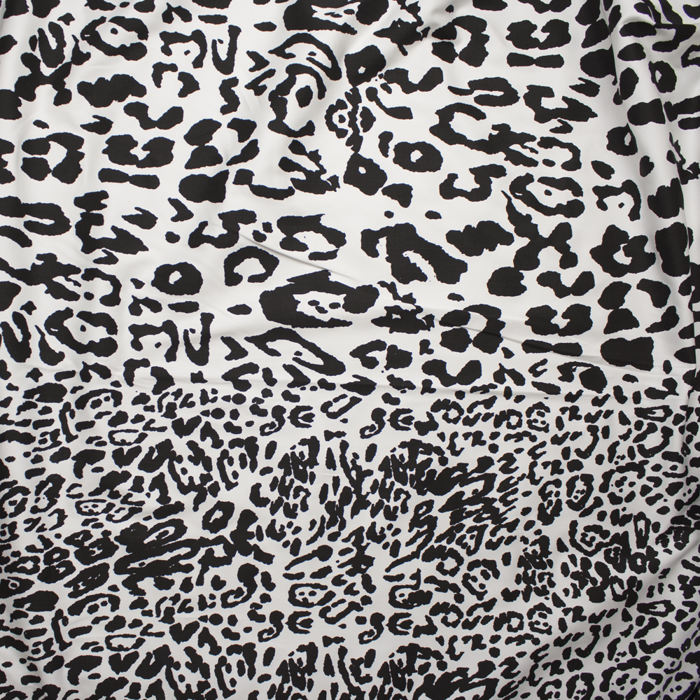 Black and White Small and Large 50/50 Leopard Print Stretch Lightweight Twill from ‘Hudson Jeans’ Fabric By The Yard - Wide shot