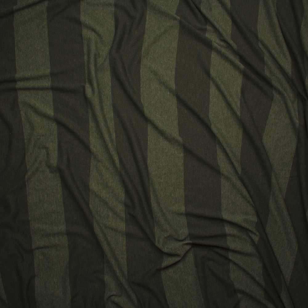 Olive Wide Stripe Lightweight Jersey Knit Fabric By The Yard - Wide shot