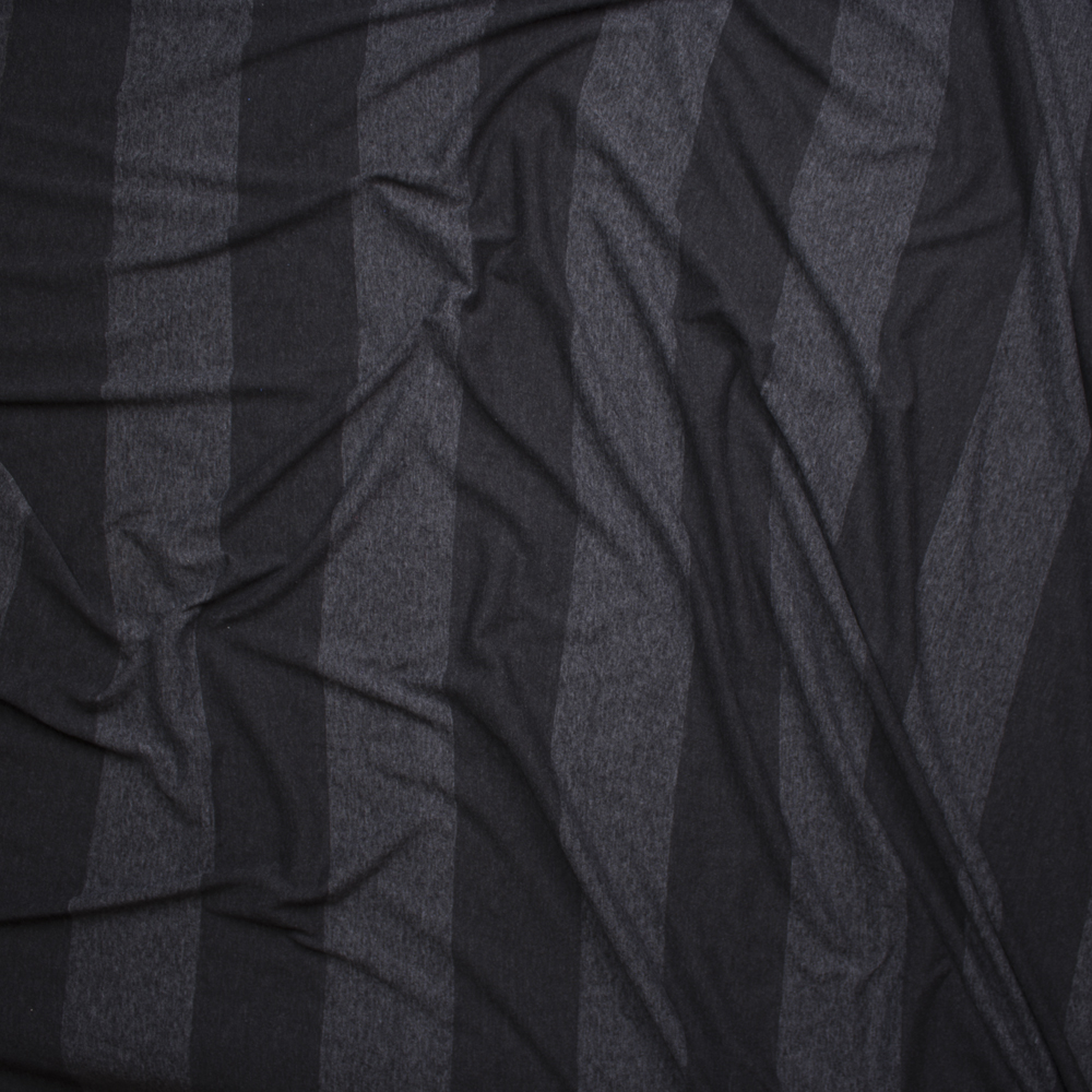 Black Wide Stripe Lightweight Jersey Knit Fabric By The Yard - Wide shot