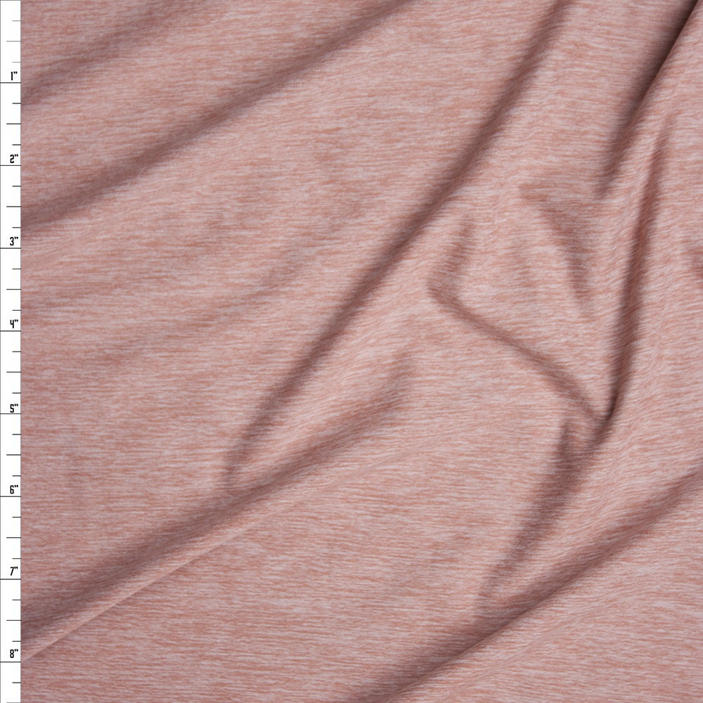 Dusty Pink Heather Double Brushed Poly Spandex Fabric By The Yard