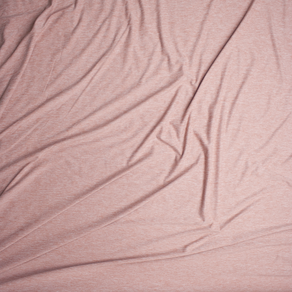Dusty Pink Heather Double Brushed Poly Spandex Fabric By The Yard - Wide shot