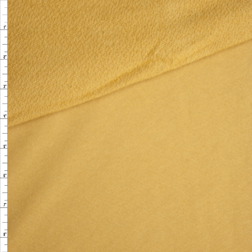 Light Mustard Soft Midweight Rayon French Terry Fabric By The Yard