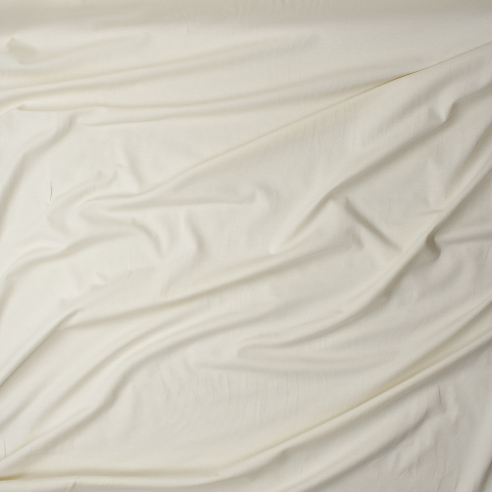 Ivory Midweight Stretch Cotton/Lycra Jersey Knit Fabric By The Yard - Wide shot