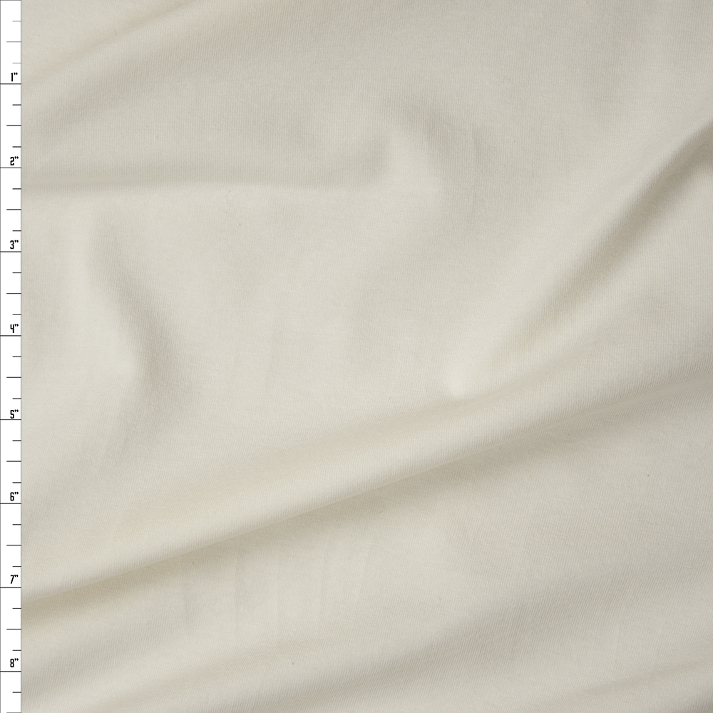 Ivory Midweight Stretch Cotton/Lycra Jersey Knit Fabric By The Yard
