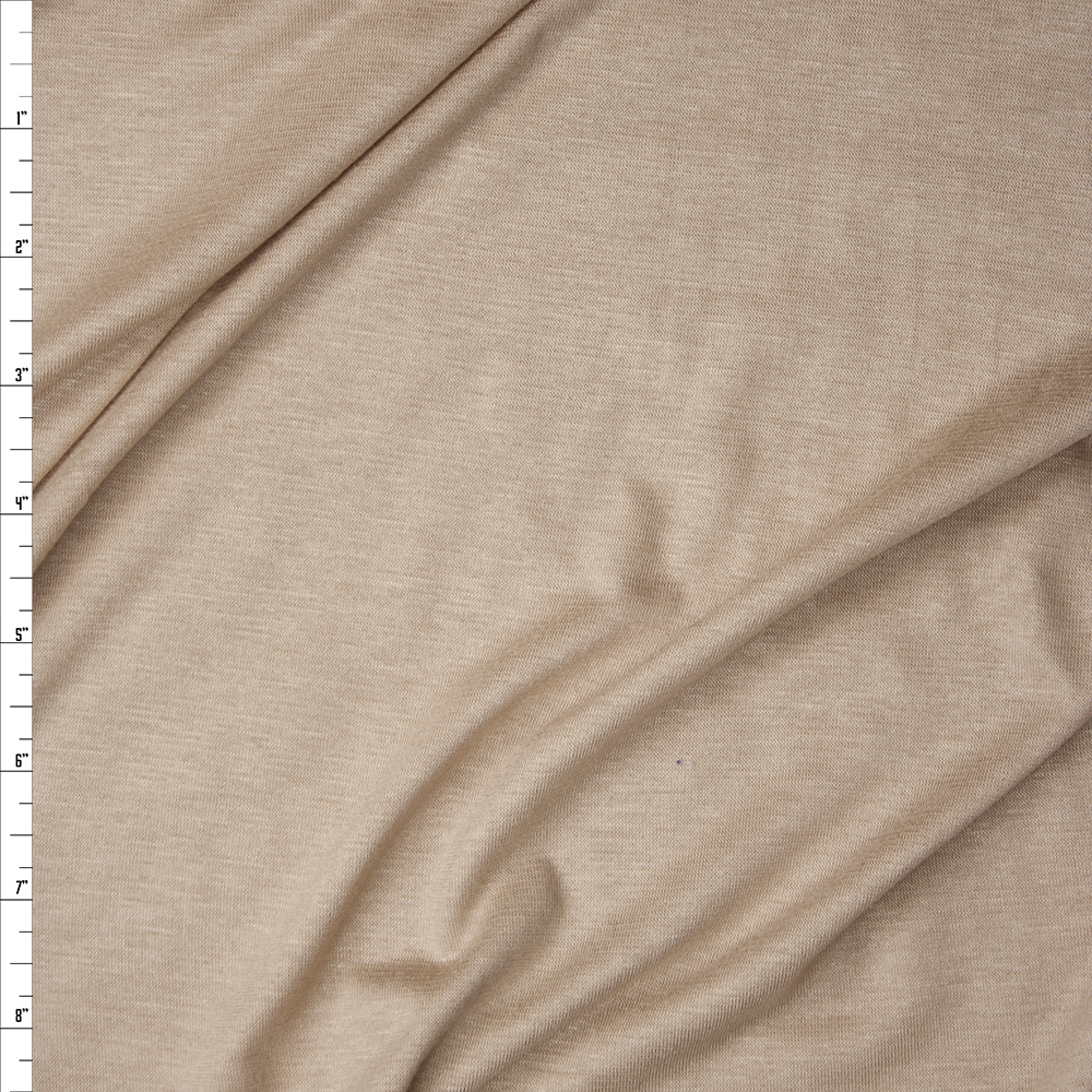 Warm Tan Lightweight Stretch Rayon Jersey Knit Fabric By The Yard