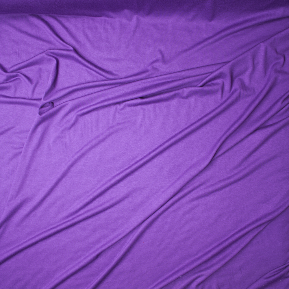Grape Purple Stretch Rayon Jersey Knit Fabric By The Yard - Wide shot
