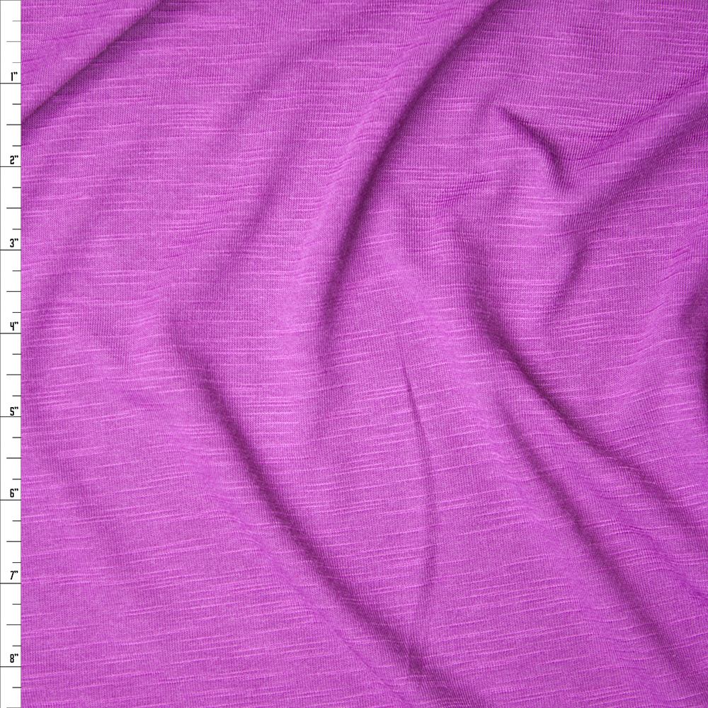 Fuchsia Slubbed Rayon Jersey Knit Fabric By The Yard