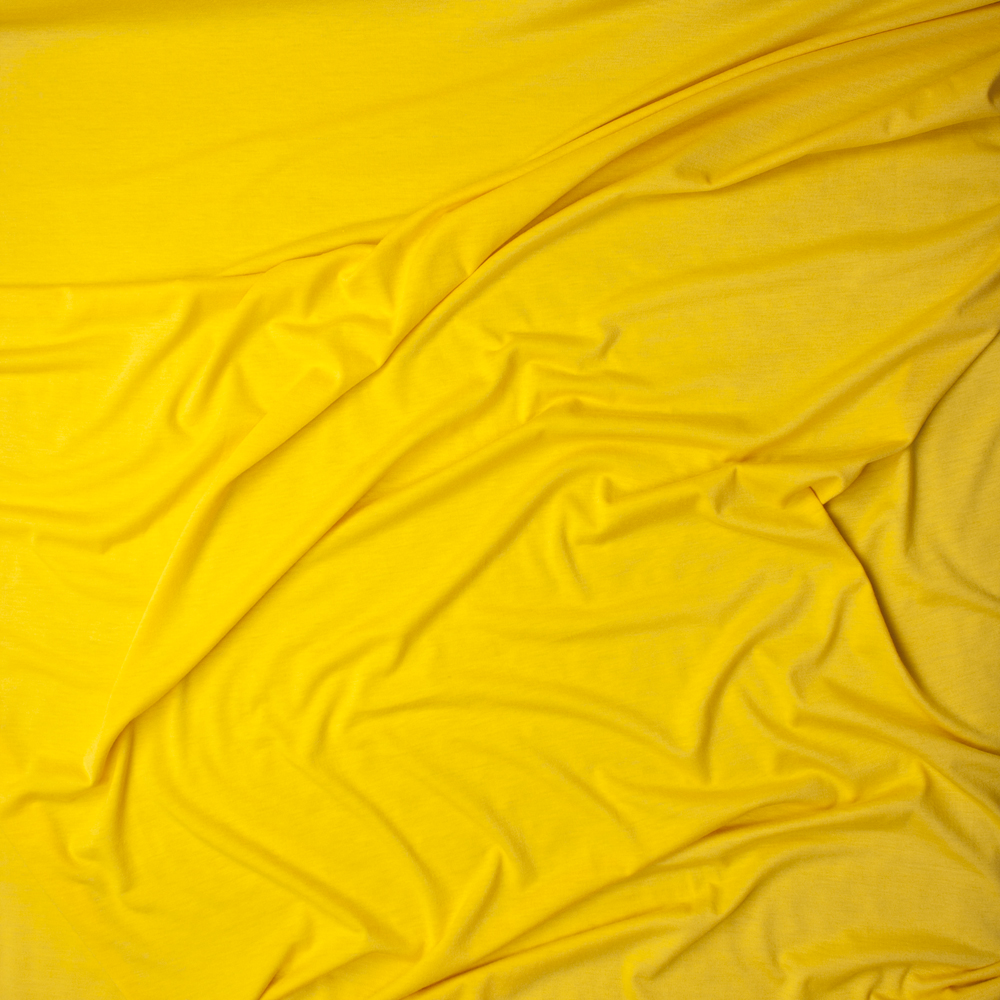 Sunshine Yellow Rayon Jersey Knit Fabric By The Yard - Wide shot