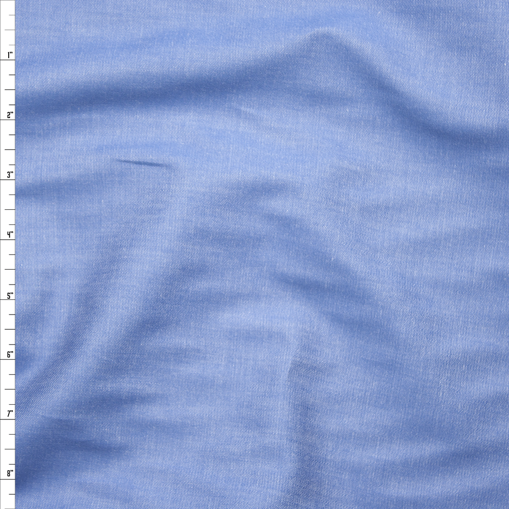 Bright Light Blue Tencel Chambray Fabric By The Yard