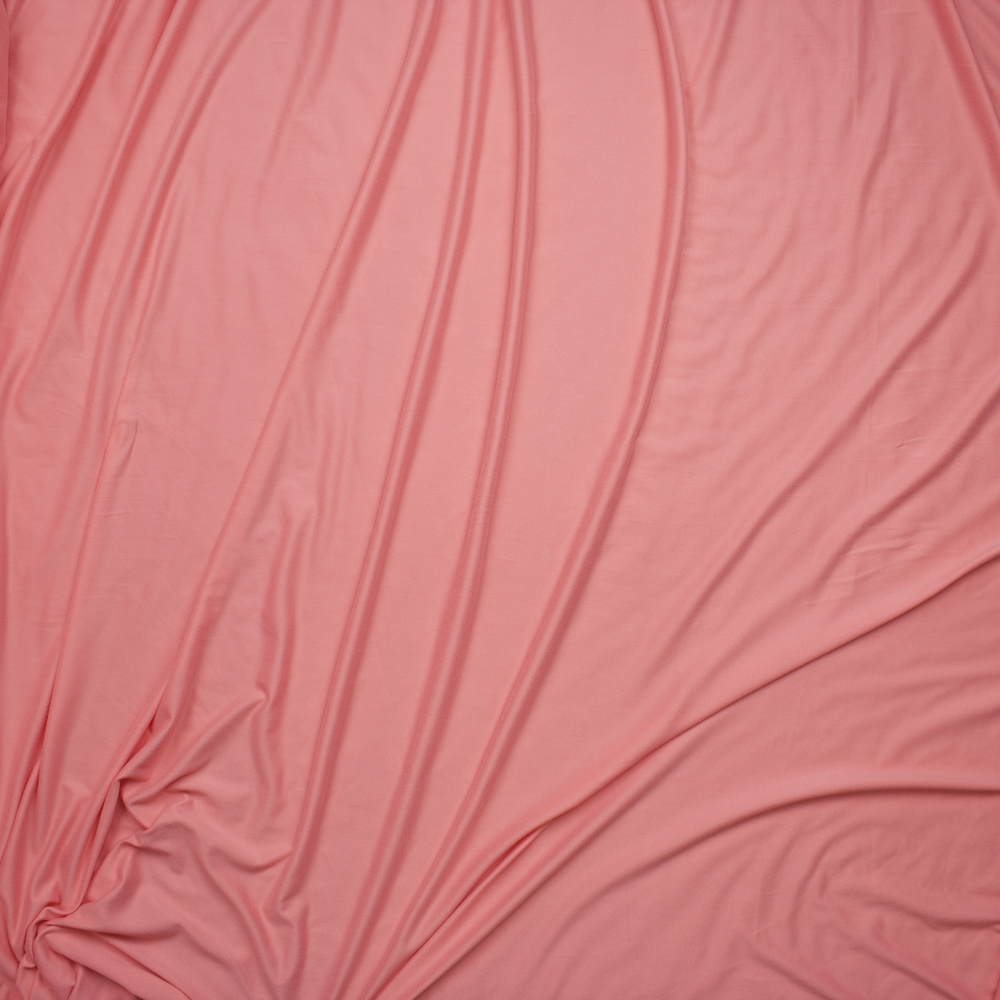 Bubblegum Pink Double Brushed Poly/Spandex Knit Fabric By The Yard - Wide shot