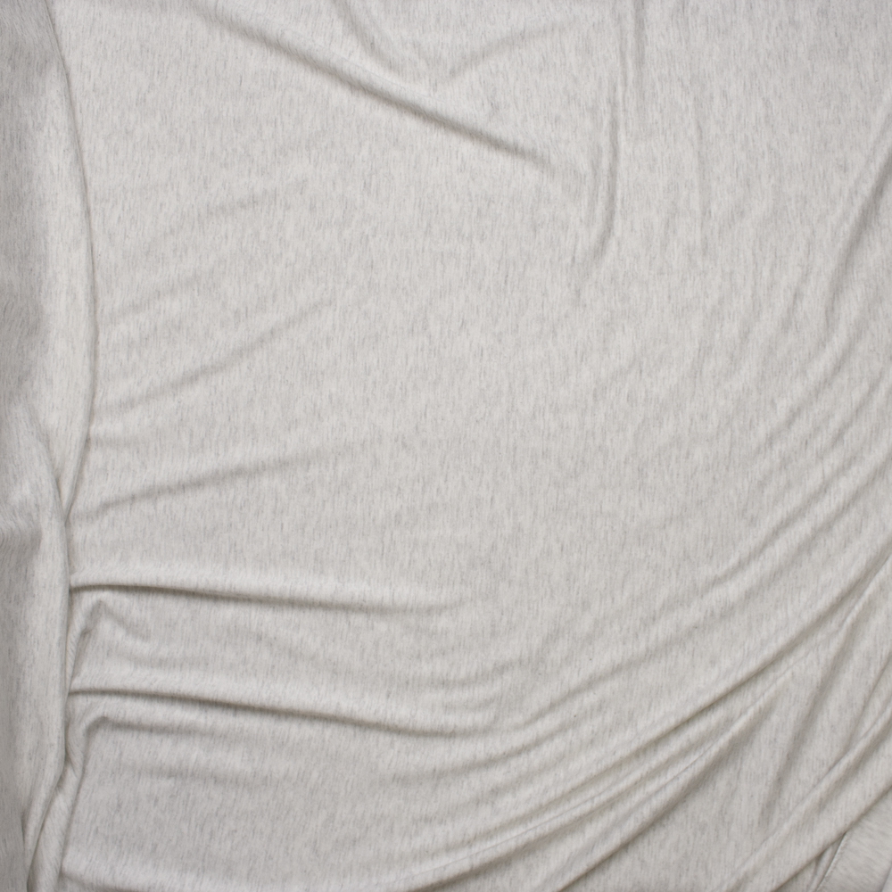 Pale Grey Heather Lightweight French Terry Fabric By The Yard - Wide shot