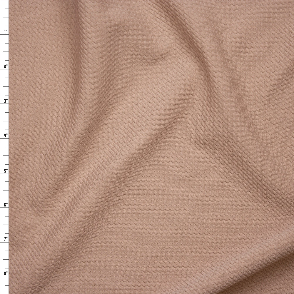 Solid Nude Braided Texture Liverpool Knit Fabric By The Yard