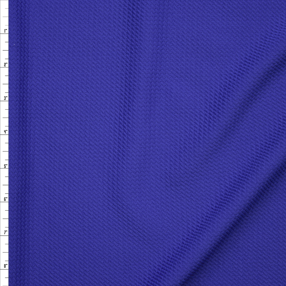 Solid Royal Blue Braided Texture Liverpool Knit Fabric By The Yard