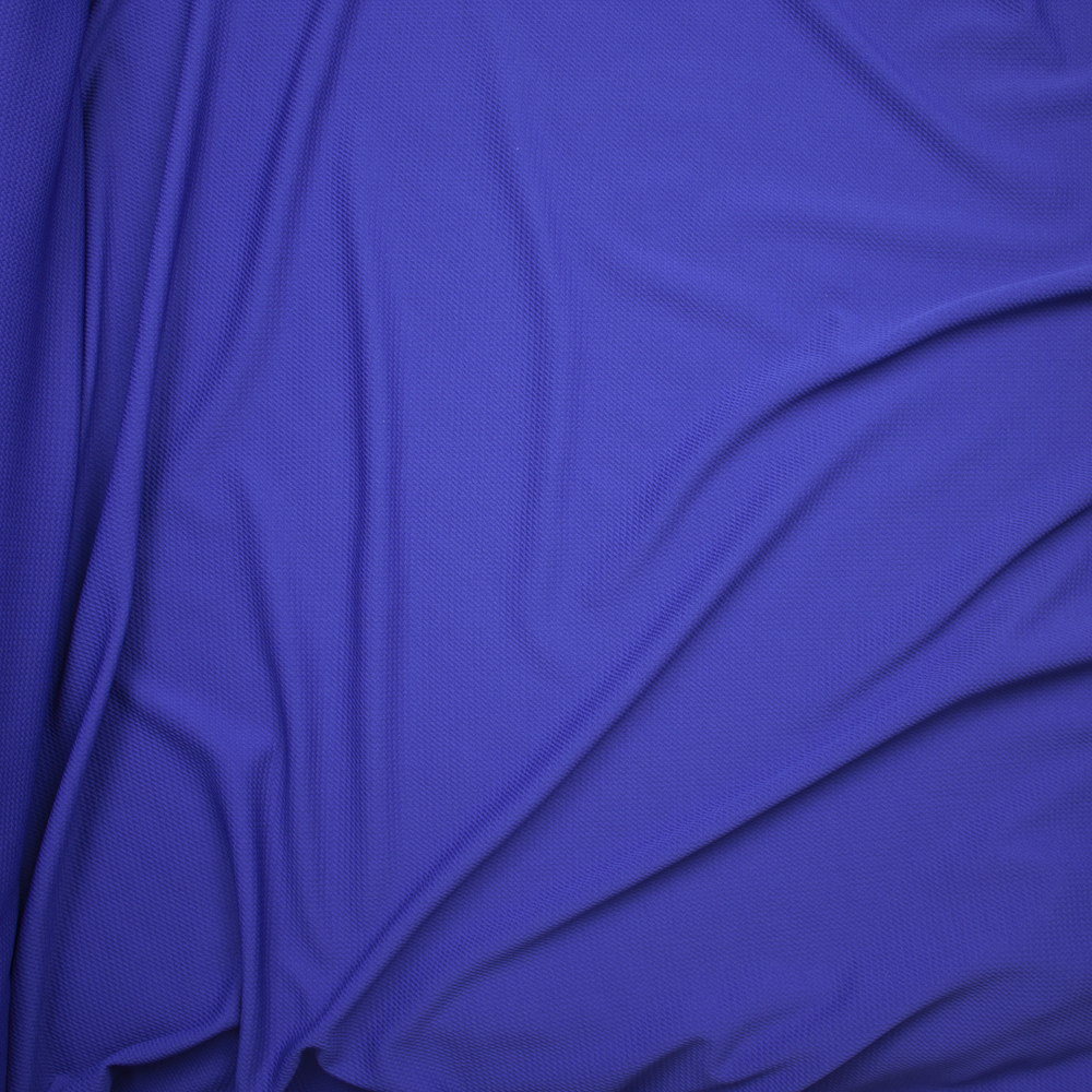 Solid Royal Blue Braided Texture Liverpool Knit Fabric By The Yard - Wide shot