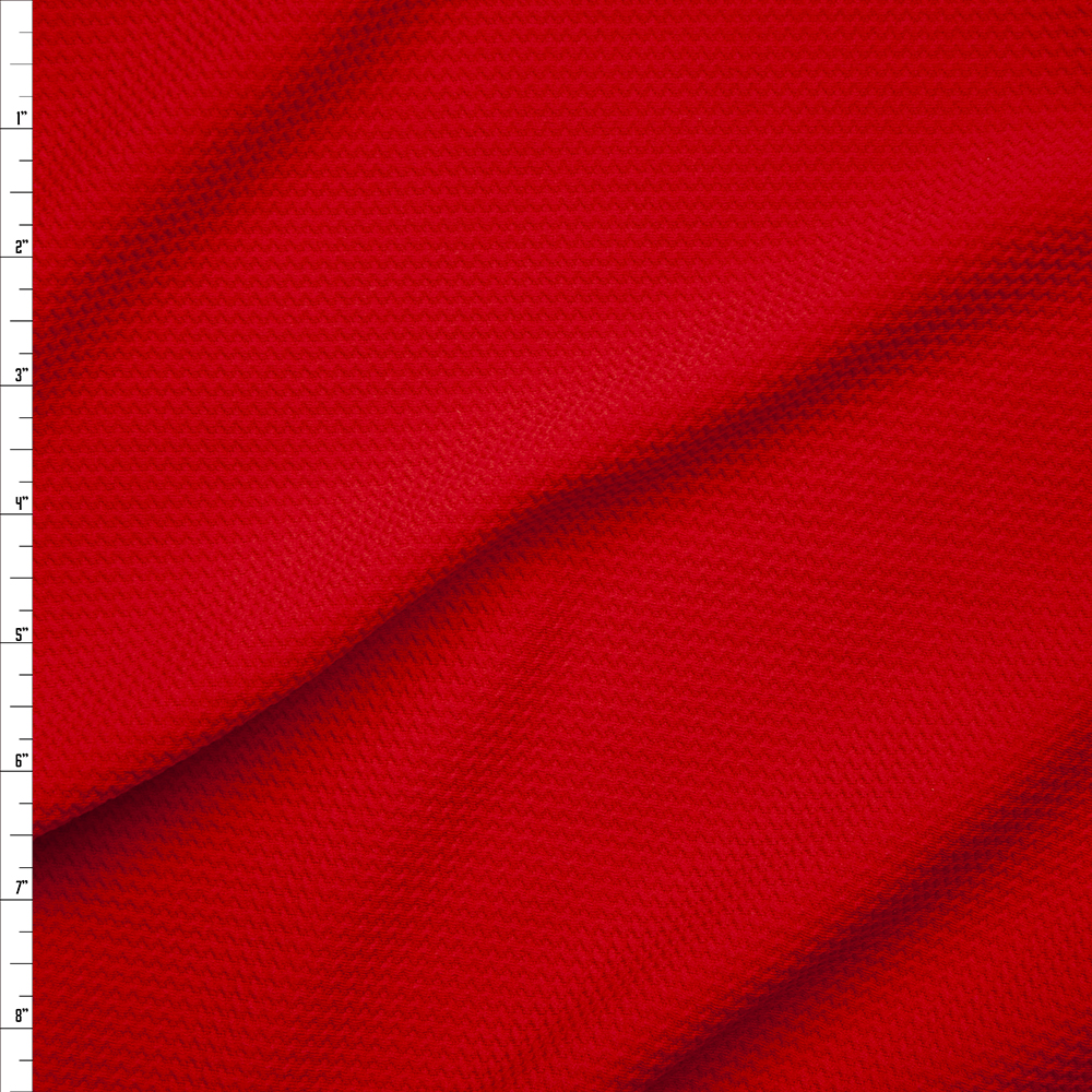Solid Red Braided Texture Liverpool Knit Fabric By The Yard