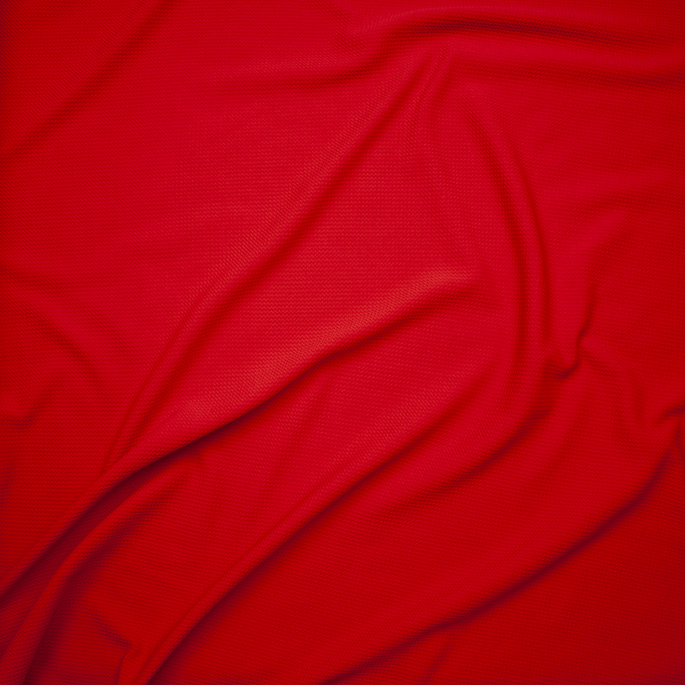 Solid Red Braided Texture Liverpool Knit Fabric By The Yard - Wide shot