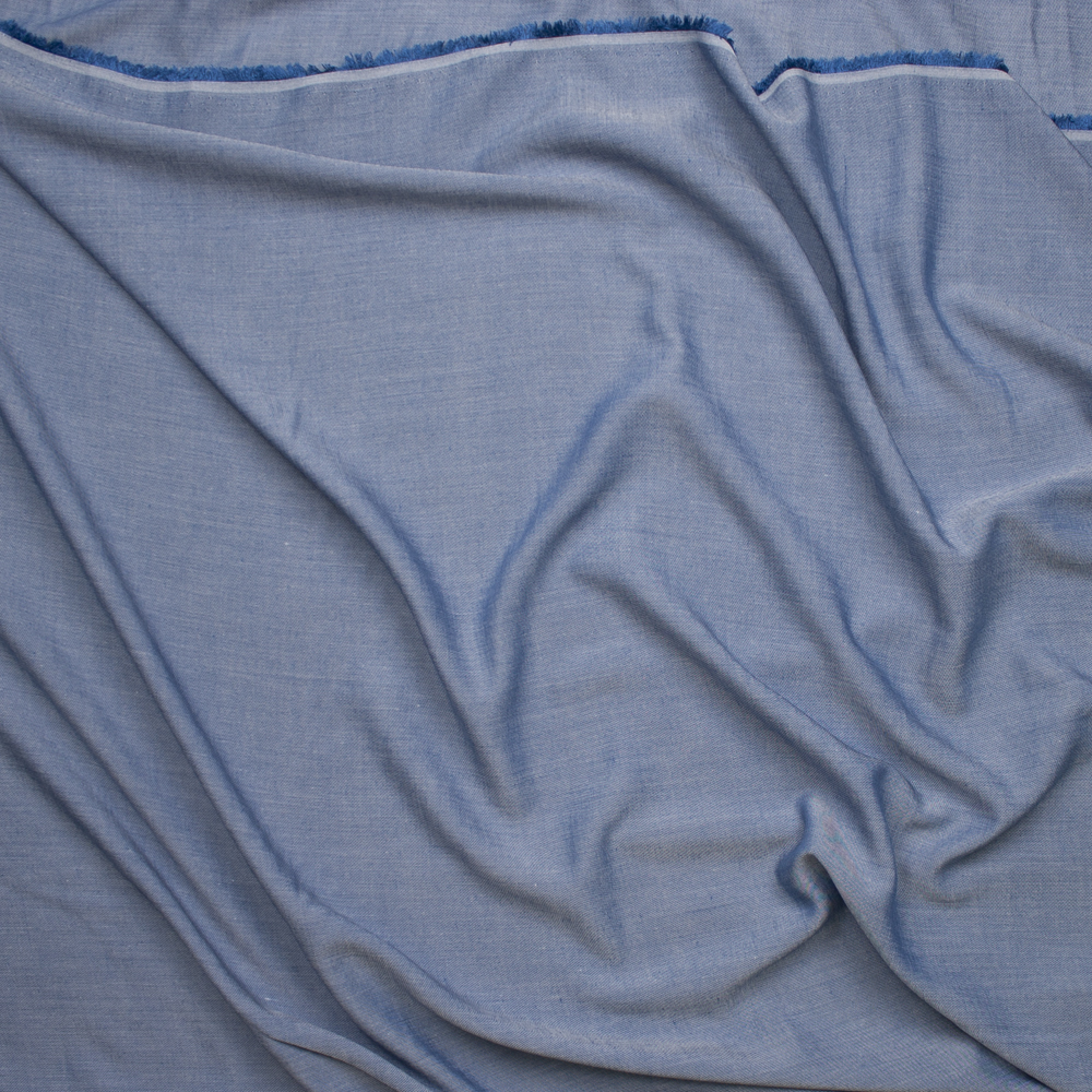 Indigo Rayon Chambray from Robert Kaufman Fabric By The Yard - Wide shot