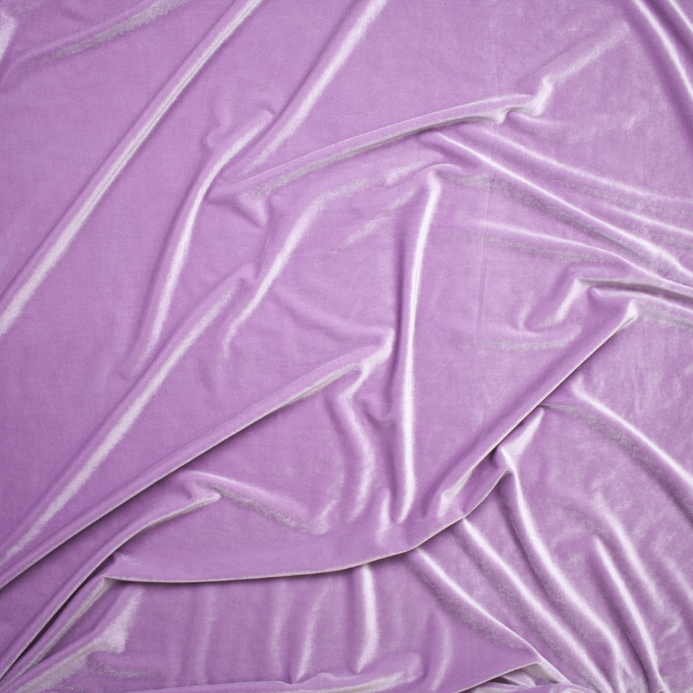 Lilac 4-way Stretch Velvet Fabric By The Yard - Wide shot