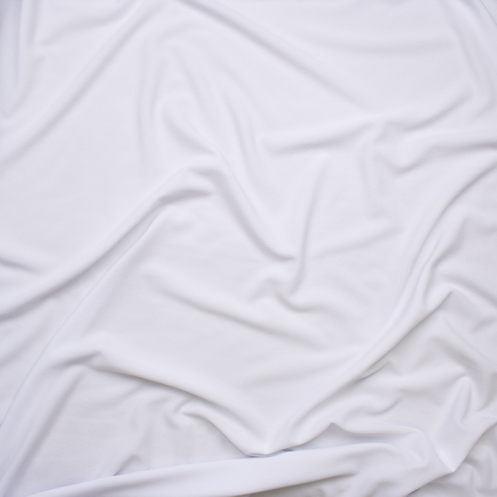 White Crepe Textured Liverpool Knit Fabric By The Yard - Wide shot