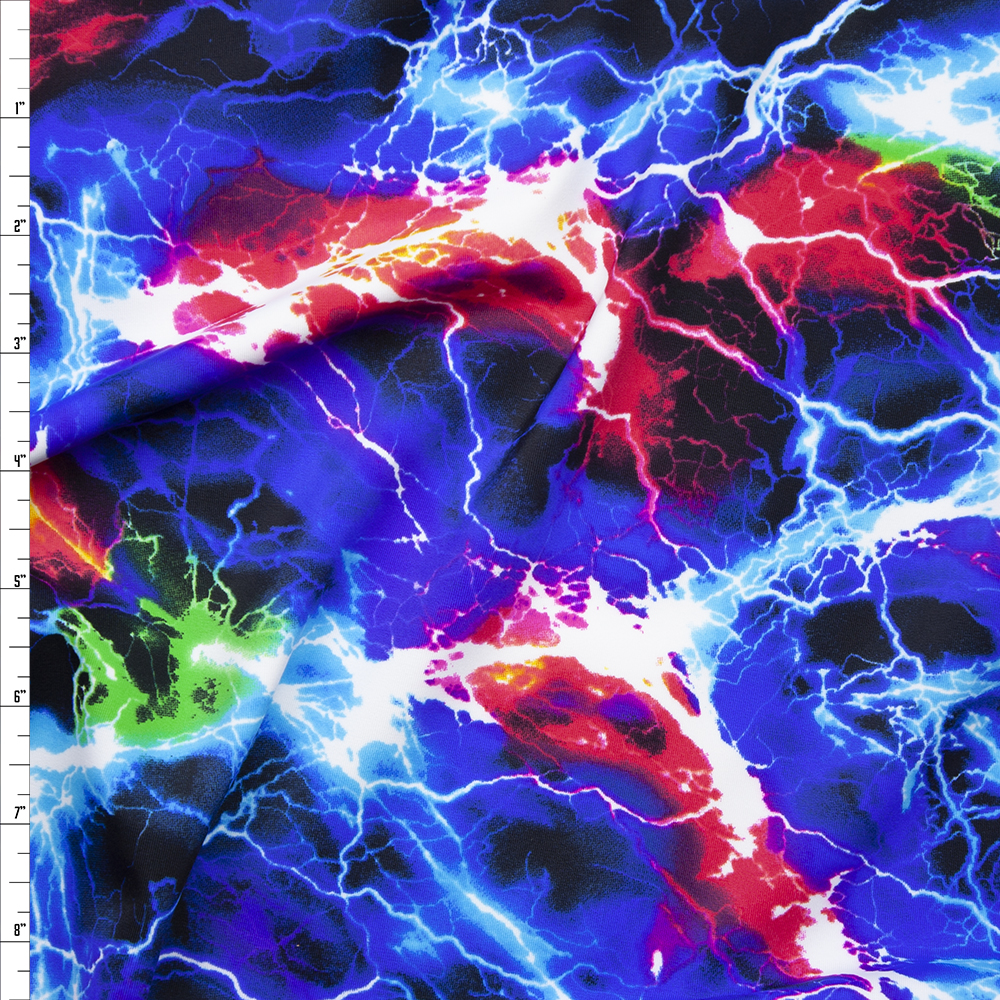 Multi Lightning Premium 5.8oz Nylon/Lycra Fabric By The Yard