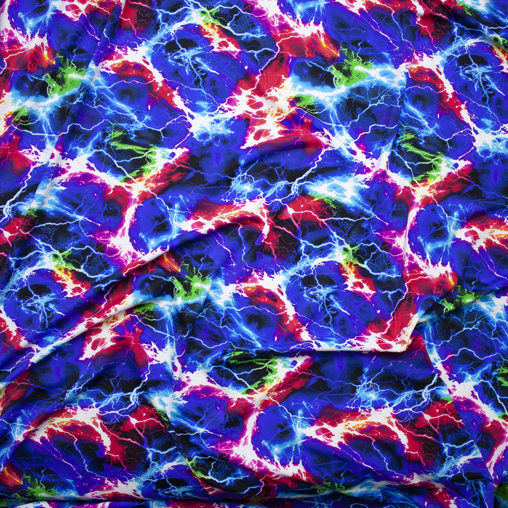 Multi Lightning Premium 5.8oz Nylon/Lycra Fabric By The Yard - Wide shot