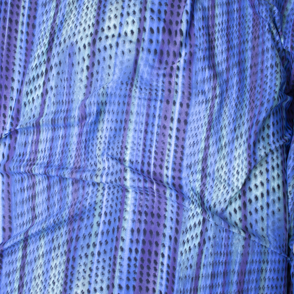 Blue and Lilac Watercolor Streaked Nylon/Lycra Fabric By The Yard - Wide shot
