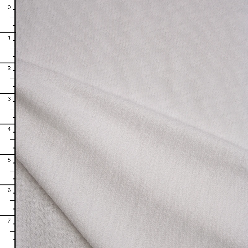 White Slubbed French Terry Fabric By The Yard