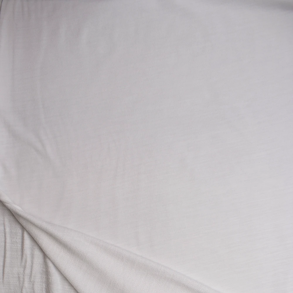 White Slubbed French Terry Fabric By The Yard - Wide shot